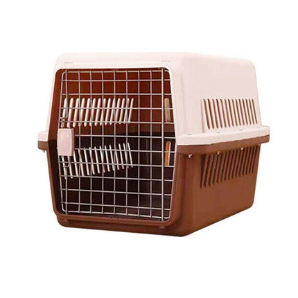 Portable Pet Travel Carrier Crate for Dog Cat Rabbit Ventilated Transport Box - Black.