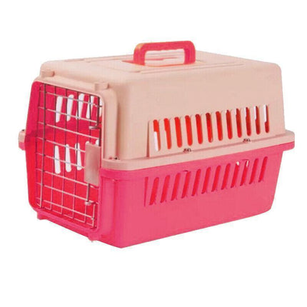 Portable Pet Travel Carrier Crate for Dog Cat Rabbit Ventilated Transport Box - Black.