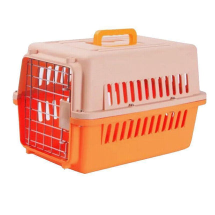 Portable Pet Travel Carrier Crate for Dog Cat Rabbit Ventilated Transport Box - Black.