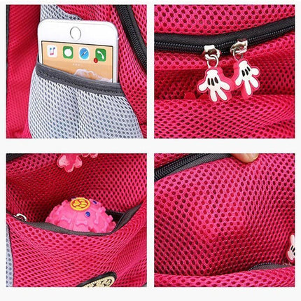 L Size Puppy Travel Mesh Pet Dog Carrier Backpack Front Travel Portable Shoulder Bag - Blue.