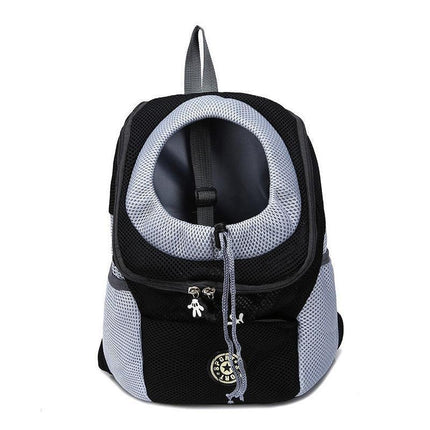 L Size Puppy Travel Mesh Pet Dog Carrier Backpack Front Travel Portable Shoulder Bag - Blue.