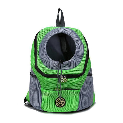 L Size Puppy Travel Mesh Pet Dog Carrier Backpack Front Travel Portable Shoulder Bag - Blue.