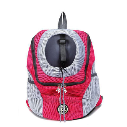 L Size Puppy Travel Mesh Pet Dog Carrier Backpack Front Travel Portable Shoulder Bag - Blue.