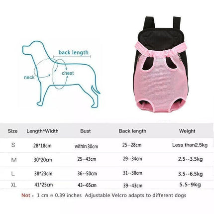 M Size Pet Carrier Dog Cat Puppy Front Back Backpack Shoulder Carry Sling Pouch Bag - Pink.