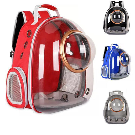 Travel Space Capsule Dog Cat Bag Breathable Outdoor Pet Backpack Carrier - Black.
