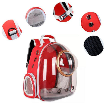 Travel Space Capsule Dog Cat Bag Breathable Outdoor Pet Backpack Carrier - Blue.