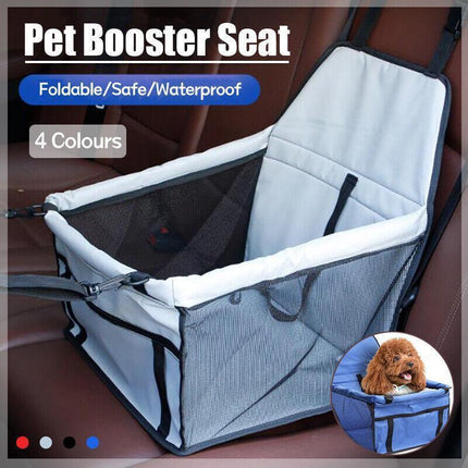 Pet Car Booster Seat Travel Carrier Basket for Cats Dogs with Secure Design - Red.