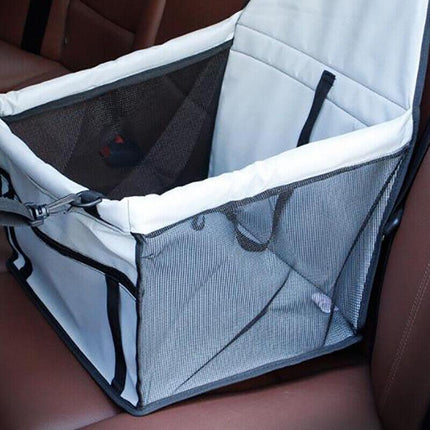 Pet Car Booster Seat Travel Carrier Basket for Cats Dogs with Secure Design - Red.