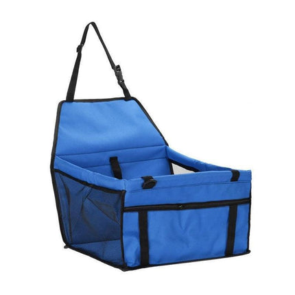 Pet Car Booster Seat Travel Carrier Basket for Cats Dogs with Secure Design - Red.