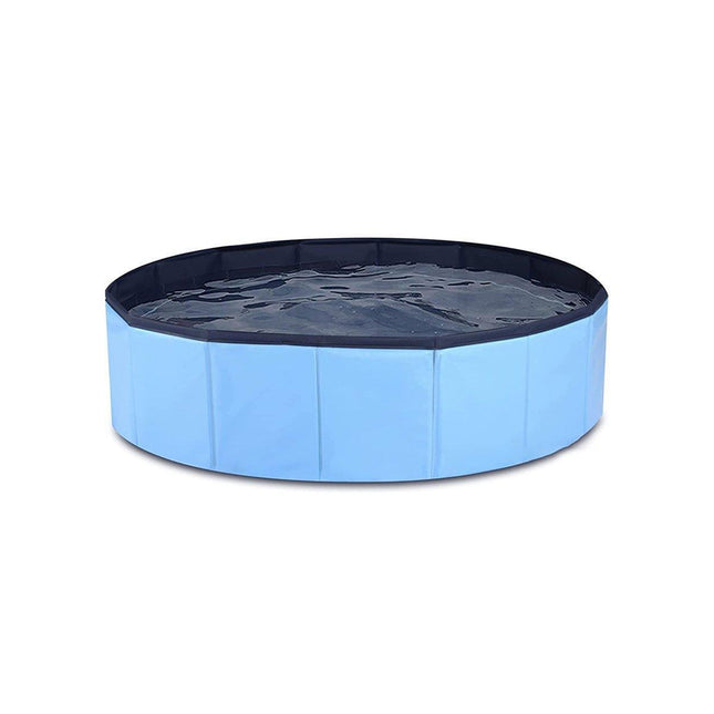 Pet Swimming Pool Foldable Portable Pool for Dogs Outdoor Summer Play - Blue-120x30cm.