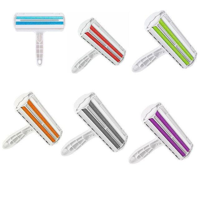 Pet Hair Remover Brush Dog Cat Fur Cleaning Roller Reusable Self Cleaning Tool - Purple.