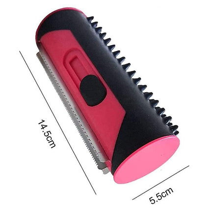 Pet Dog Cat Hair Fur Deshedding Shedding Trimmer Tool Grooming Roll Comb Brush - Red.