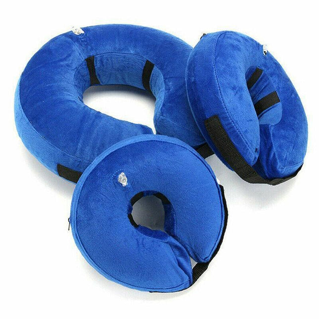 Blue Pet Dog Inflatable Soft Healing Collar Cone Wound Medical Cat Protective Jackets - S (22*23CM).
