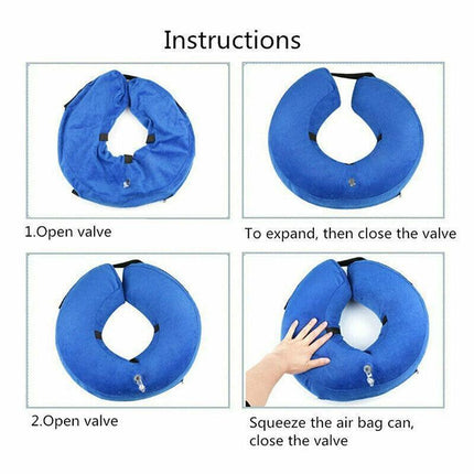 Blue Pet Dog Inflatable Soft Healing Collar Cone Wound Medical Cat Protective Jackets - S (22*23CM).