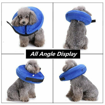 Blue Pet Dog Inflatable Soft Healing Collar Cone Wound Medical Cat Protective Jackets - S (22*23CM).