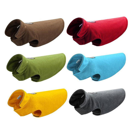 L Size Pet Dog Warm Coat Fleece Jacket Jumper Sweater Winter Puppy Vest Outfit - Yellow.