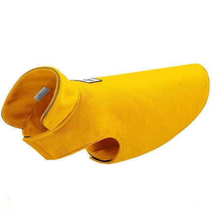 L Size Pet Dog Warm Coat Fleece Jacket Jumper Sweater Winter Puppy Vest Outfit - Yellow.