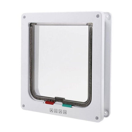 4-Way Safe Lockable Locking Pet Cat Dog Door Brushy Flap Screen L Large Size.