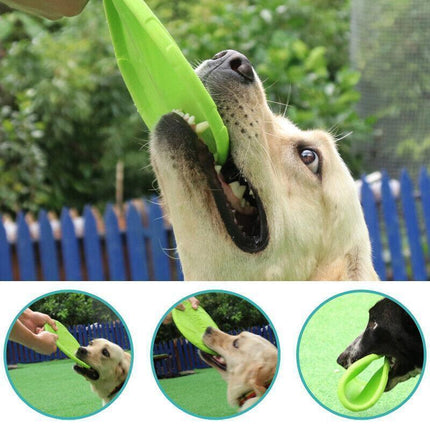 Frisbee Toy for Dogs Outdoor Fetch Training Soft Rubber Pet Flying Disc 18cm - Blue.