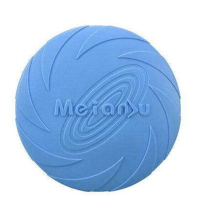 Frisbee Toy for Dogs Outdoor Fetch Training Soft Rubber Pet Flying Disc 18cm - Blue.