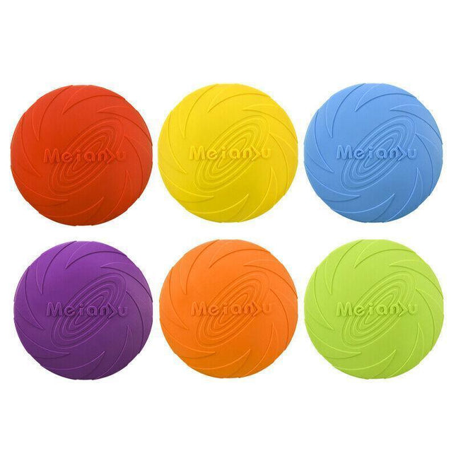 Frisbee Toy for Dogs Outdoor Fetch Training Soft Rubber Pet Flying Disc 18cm - Green.