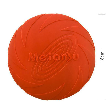 Frisbee Toy for Dogs Outdoor Fetch Training Soft Rubber Pet Flying Disc 18cm - Yellow.