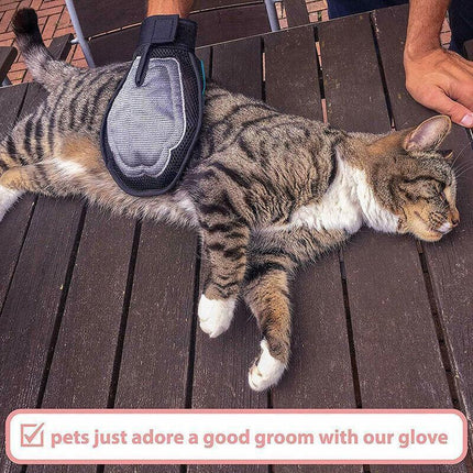 2 in 1 Pet Grooming Glove Deshedding Mitt for Cats and Dogs Hair Removal.