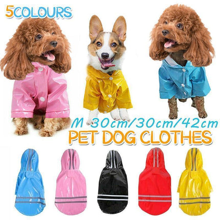 M Size Outdoor Hoodies Jacket Waterproof Pet Dog Clothes Puppy Raincoat Rain Coat - Blue.