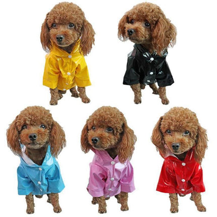 M Size Outdoor Hoodies Jacket Waterproof Pet Dog Clothes Puppy Raincoat Rain Coat - Blue.