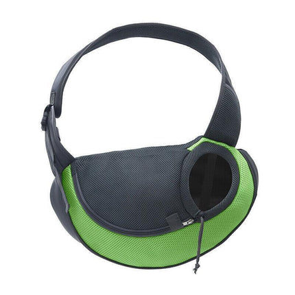 L Size Pet Shoulder Carrier Bag Puppy Cat Dog Travel Sling Backpack Portable - Green.