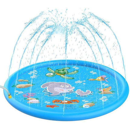 100cm Dog Splash Pad Inflatable Pet Sprinkler Mat PVC Water Play Toy for Outdoors.