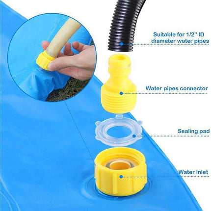 100cm Dog Splash Pad Inflatable Pet Sprinkler Mat PVC Water Play Toy for Outdoors.