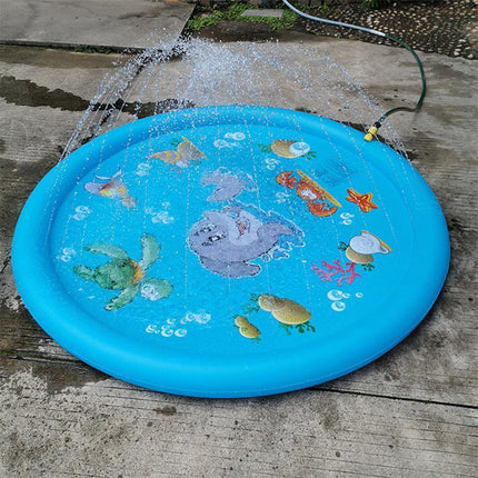 100cm Dog Splash Pad Inflatable Pet Sprinkler Mat PVC Water Play Toy for Outdoors.