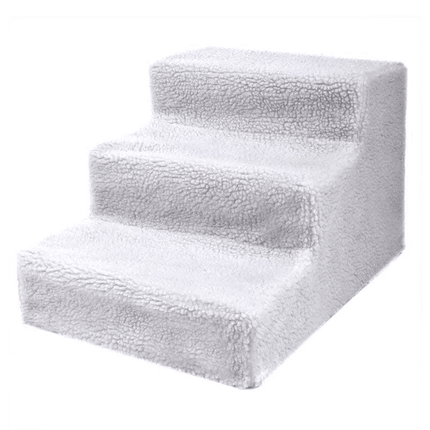 3 Steps Pet Stairs with Soft Cover for Small Dogs and Cats Portable Climbing Ramp.