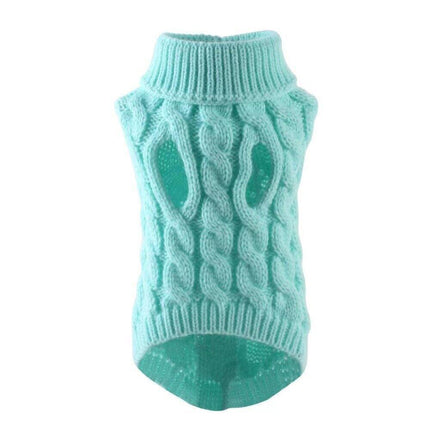 Puppy Dog Jumper Winter Warm Knitted Sweater Pet Clothes Small Dogs Coat Thermal S Size - Black.