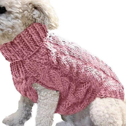 Puppy Dog Jumper Winter Warm Knitted Sweater Pet Clothes Small Dogs Coat Thermal S Size - Grey.