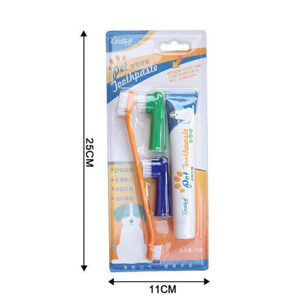 Pet Dog Teeth Cleaning Toothpaste with Toothbrush and Backup Brush Vanilla Flavoured.