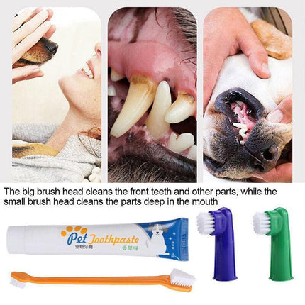 Pet Dog Teeth Cleaning Toothpaste with Toothbrush and Backup Brush Vanilla Flavoured.
