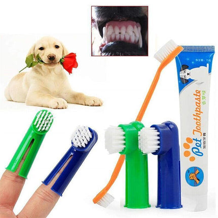 Pet Dog Teeth Cleaning Toothpaste with Toothbrush and Backup Brush Vanilla Flavoured.