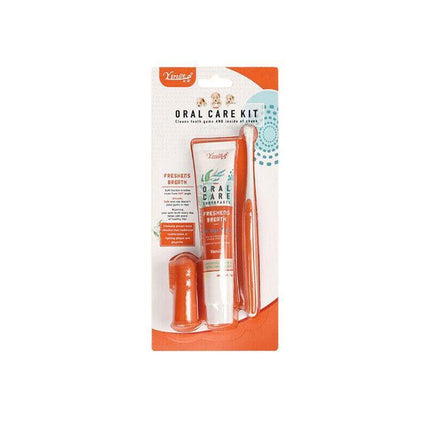 Pet Toothbrush Toothpaste Set for Cats and Dogs Vanilla Flavor Oral Care Kit.