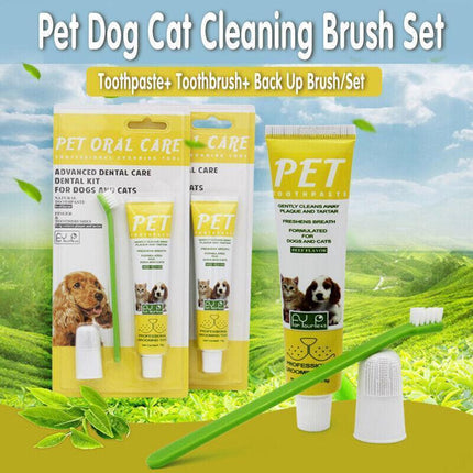 Pet Dog Cat Toothpaste and Toothbrush Set Beef Flavor.