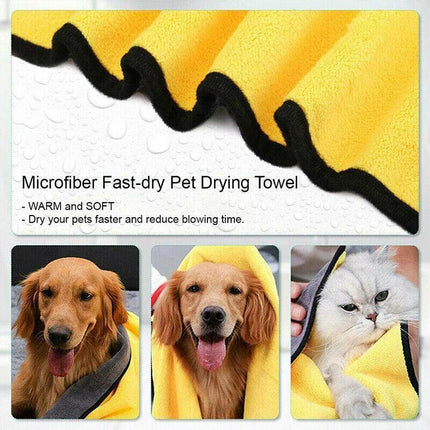 Pet Drying Towel Ultra-Absorbent Water Dog Cat Bath Microfiber Clean Soft Cloth - 50 X 100CM.