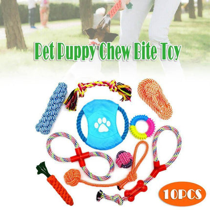 10X Braided Rope Dog Toys Chew Play Clean Teeth.