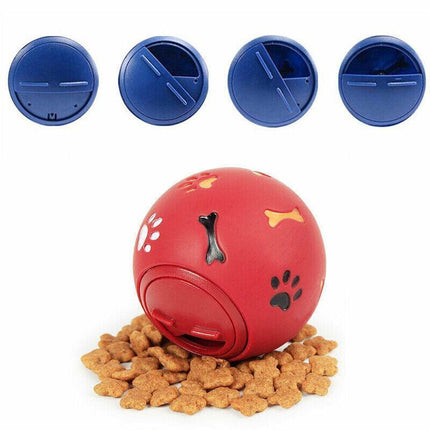 11cm Dog Pet Fun Tough-Treat Ball Tumbler Mental Food Dispenser Feeder Puzzle Toy - Blue.