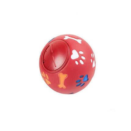 11cm Dog Pet Fun Tough-Treat Ball Tumbler Mental Food Dispenser Feeder Puzzle Toy - Blue.