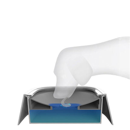 1.5L Pet Water Bowl No-Spill Design Slow Drinking Feeder with Non-Slip Base - Blue.