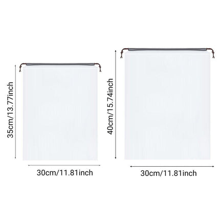 25PCS Portable Travel Shoe Bags Sport Storage Pouch Drawstring Dust Organizer - White-30*40cm.