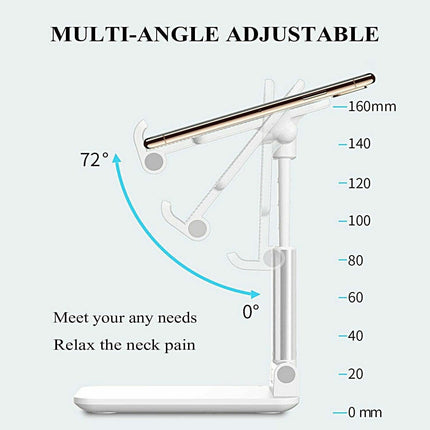 Foldable Adjustable Universal Desk Stand Holder For Mobile Phone Tablet Portable - Green.