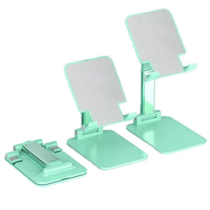 Foldable Adjustable Universal Desk Stand Holder For Mobile Phone Tablet Portable - Green.
