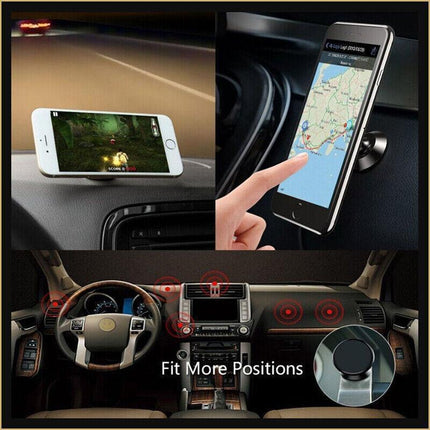 360-Degree Car Phone Holder Dashboard Mount Stand Cradle for Flat Surface - Gold.